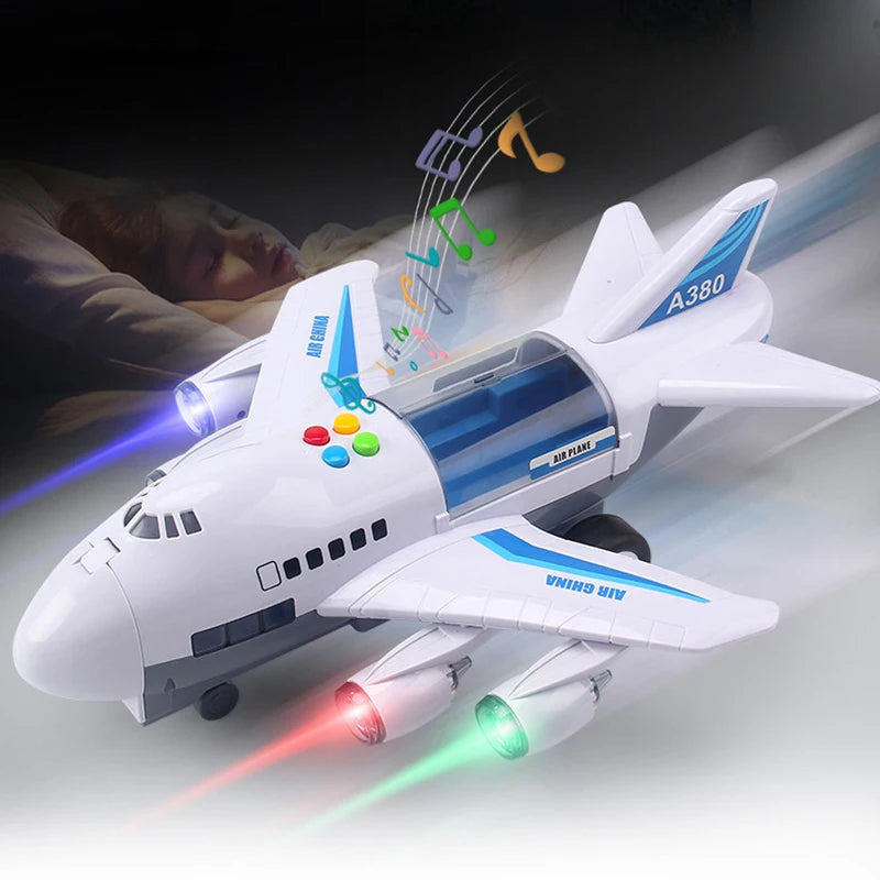 Simulation Track Inertia Passenger Airplane Toy with Lights & Music