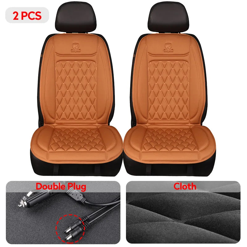 Heated Car Seat Cover 12-24V Universal Car Seat Heater 30'S Fast Heating Pad Thicken Car Heated Seat Cushion Warm Seat Protector