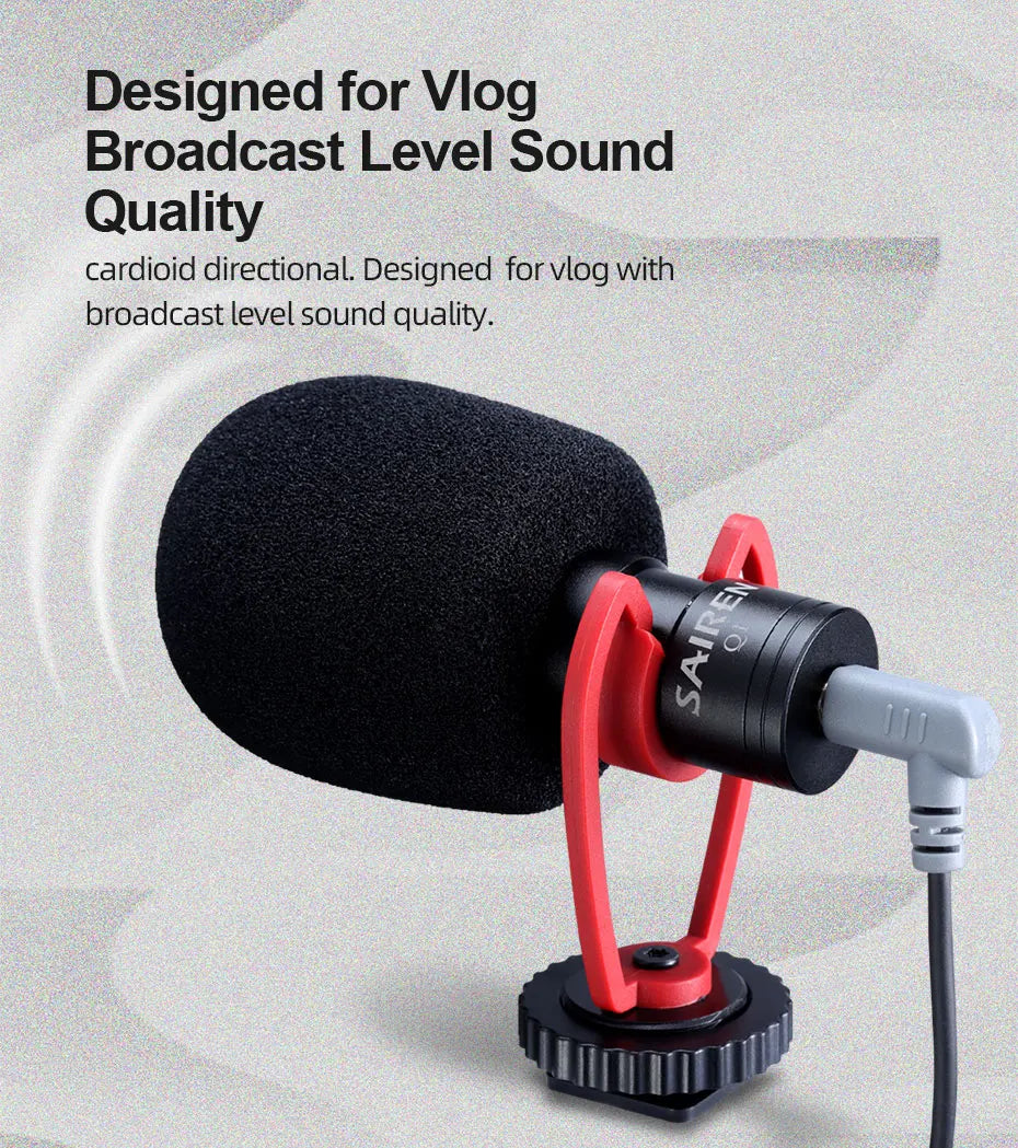 Camera Video Recording Mic Shotgun Interview Vlog Mic Universal for DSLR Android iPhone Smartphone GoPro