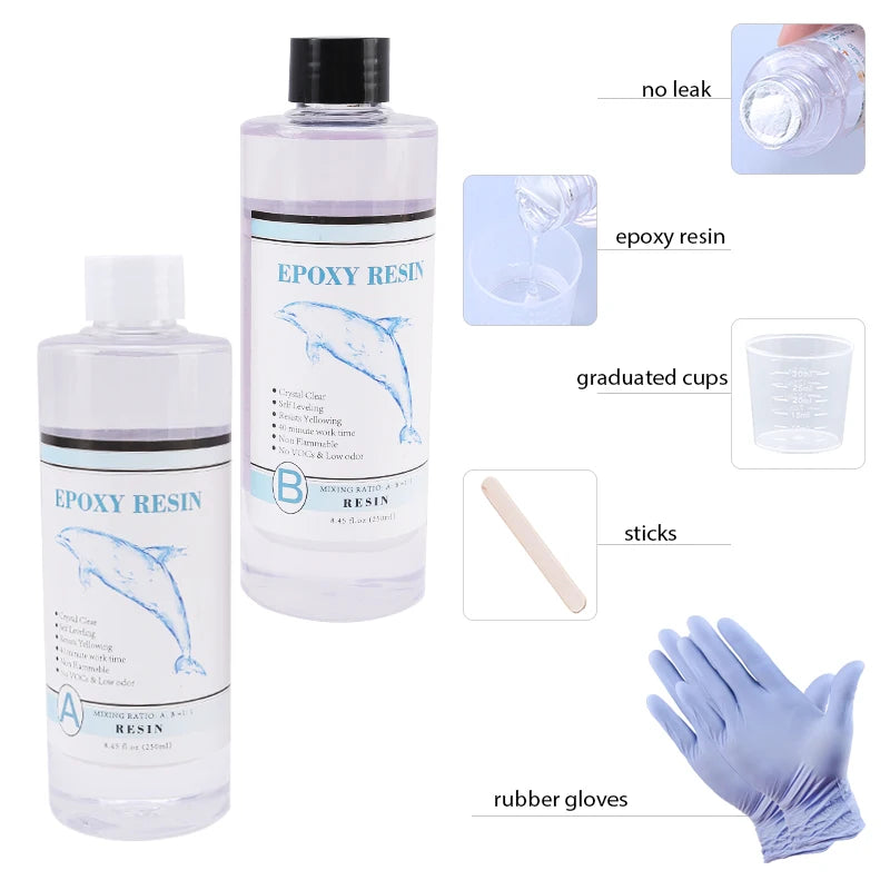 1:1 Clear Epoxy Resin Casting Kit – Crystal Clear Art Resin with Measuring Cups & Accessories
