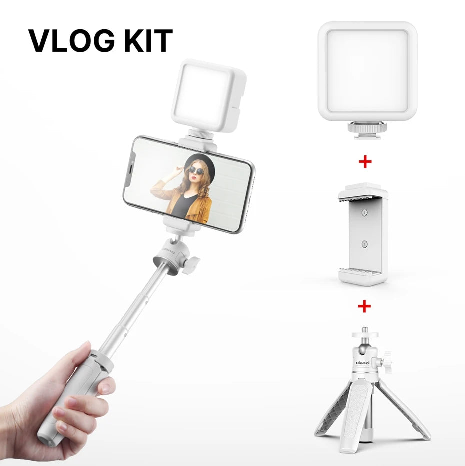 SLR Camera Smartphone Vlog Tripod Mini Portable Tripod with Cold Shoe Phone Mount for iPhone Android