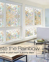 Window Privacy Film Rainbow Window Clings 3D Decorative Vinyl Stained Glass Window Decal Static Cling Sticker Non-Adhesive