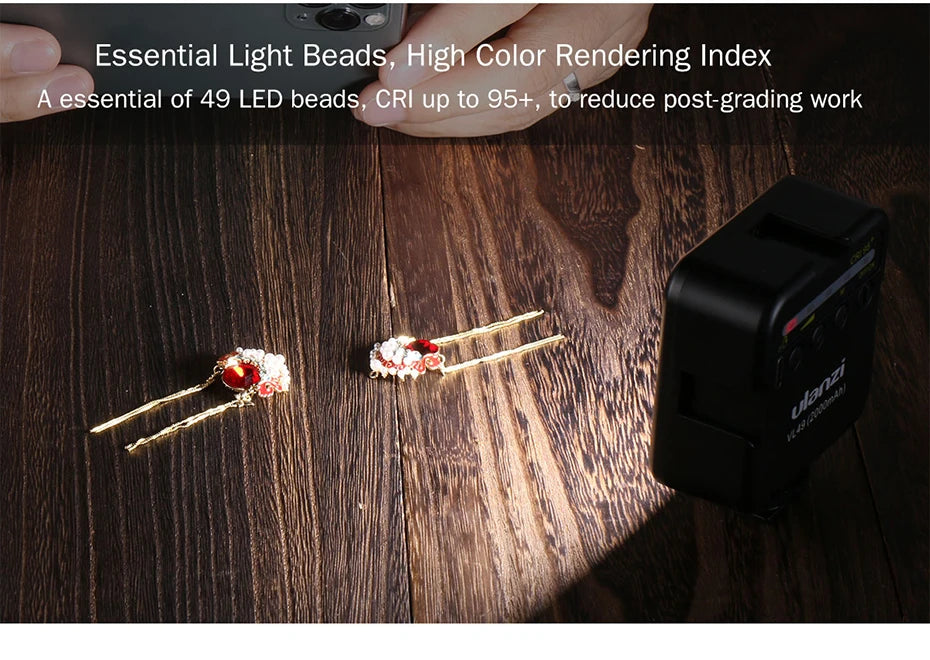 Mini Vlog LED Fill Light 6W 5500K Rechargeable 2000mAh Dimmable Phone Video Lighting