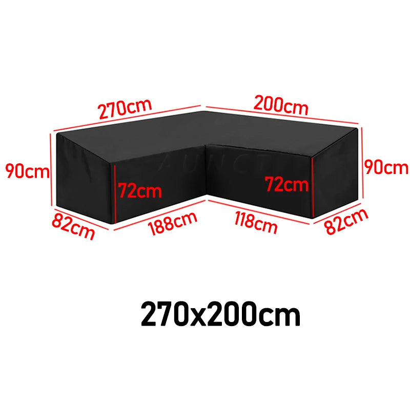 15 sizes Corner Outdoor Sofa Cover Garden Rattan Corner Furniture Cover V Shape L ShapeWaterproof Sofa Protect Set Dust Covers