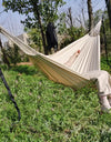 Cotton Hammock Brazilian Double Hammock Hiking Camping Soft Comfortable Fabric Canvas Hammock for Patio Porch Garden Backyard