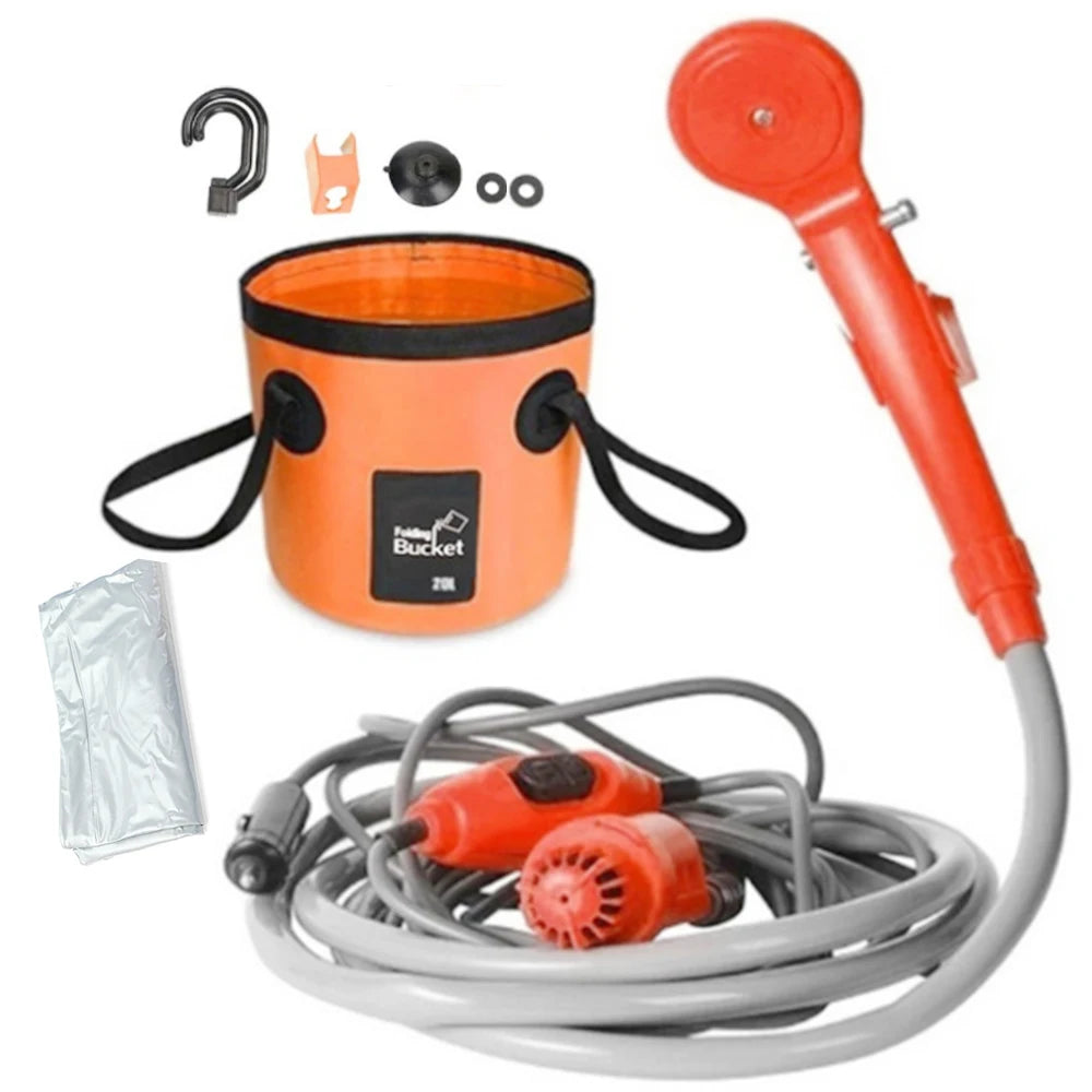 Portable 12V Camping Shower Pump Kit for Car Travel
