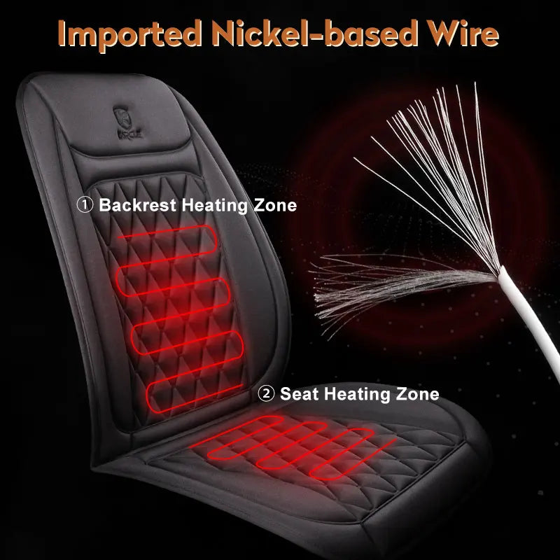 Heated Car Seat Cover 12-24V Universal Car Seat Heater 30'S Fast Heating Pad Thicken Car Heated Seat Cushion Warm Seat Protector