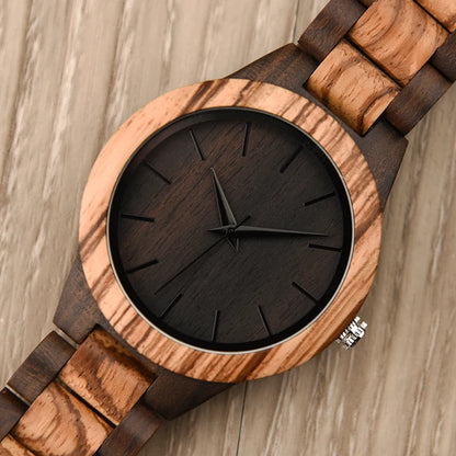 Luxury Brand Green Sandal Wood Watches Full Wooden Quartz Handmade Wristwatches Carton Box