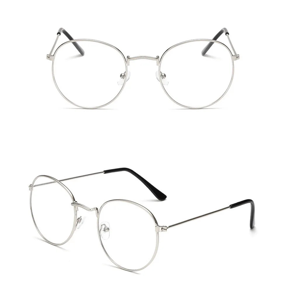 Retro Round Reading Glasses Fashion Round Presbyopia Glasses Farsighted Eye Frame Decorative Glasses.