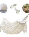 Hammock Boho Style Brazilian Macrame Fringed Deluxe Double Hammock Net Swing Chair Indoor Hanging Swing