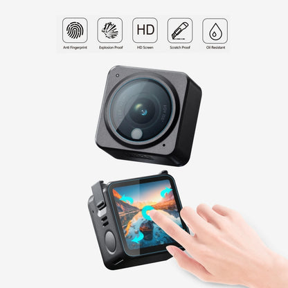 3 in 1 Lens + Front and Back LCD Display 9H 2.5D Tempered Glass Film for DJI Action 2 Screen Protector