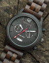 Watches Fashion Classic Ebony Wooden Quartz Wristwatch Auto Date Calendar