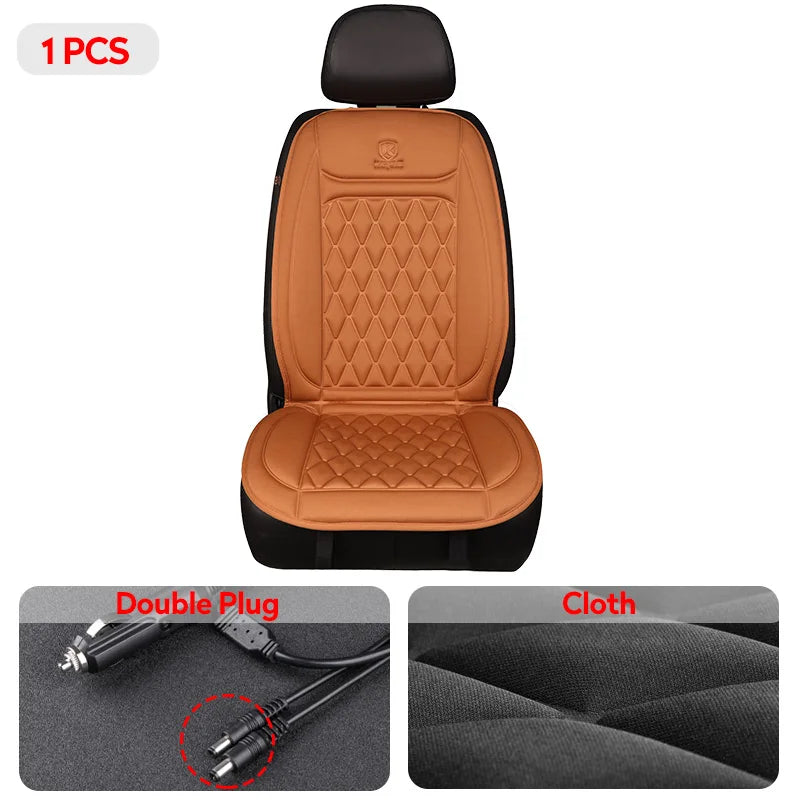 Heated Car Seat Cover 12-24V Universal Car Seat Heater 30'S Fast Heating Pad Thicken Car Heated Seat Cushion Warm Seat Protector