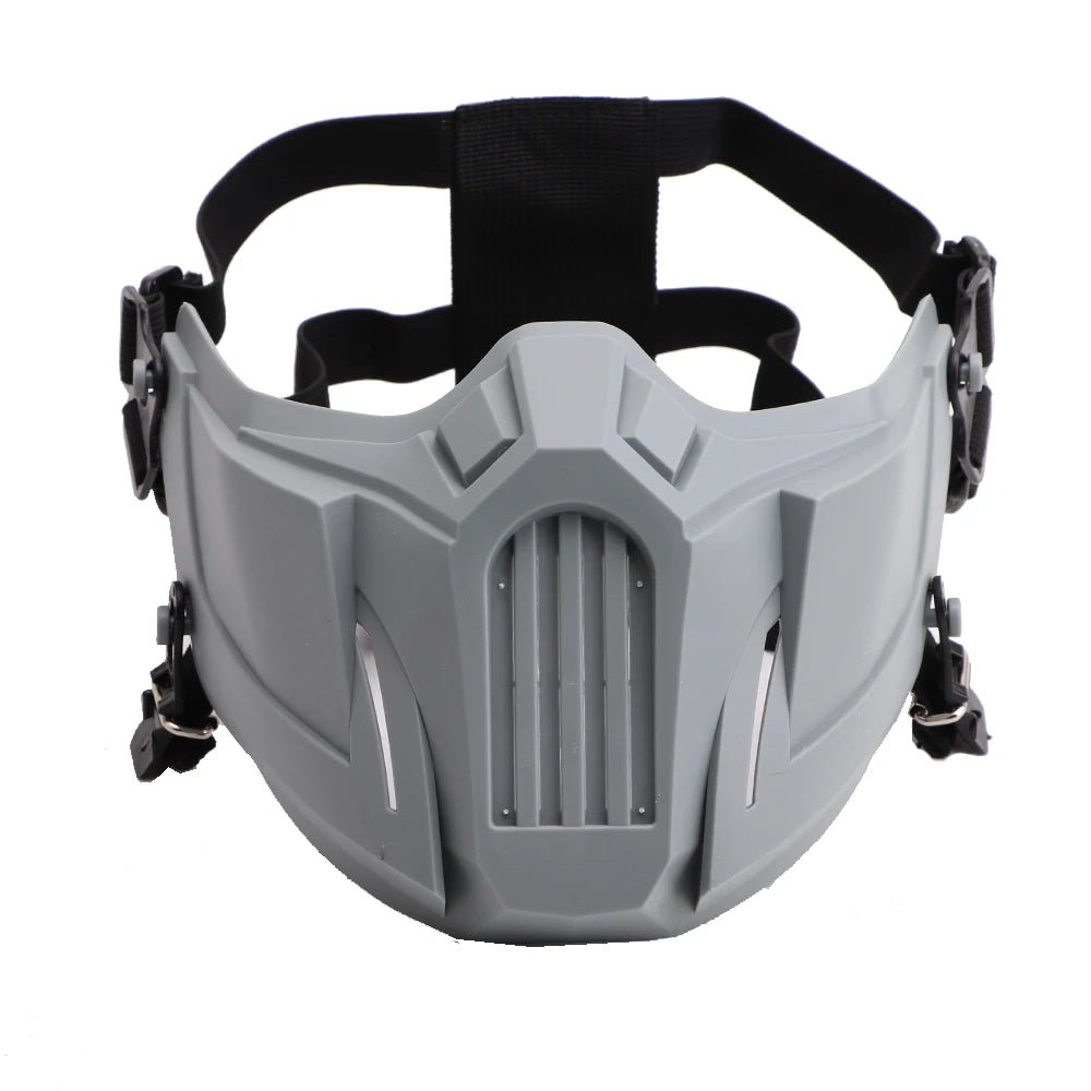 Tactical Airsoft Mask Outdoor Paintball Half Face Iron Warrior Protective Mask Shooting Protection Mouth Mask Hunting Equipment