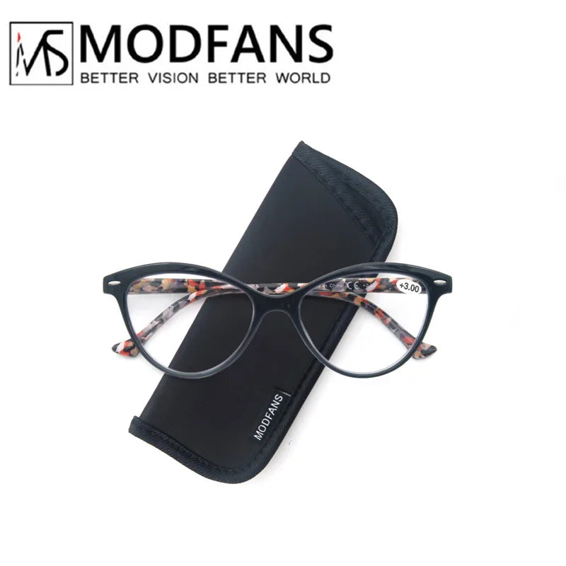 Lady Cat Eye Reading Glasses Women Spring Hinge Lightweight Presbyopia Readers Eyeglasses with Diopter +0.5 to +4.0