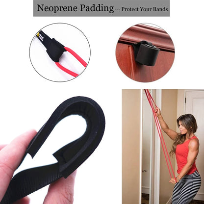 Door Anchor with Thickened Neoprene Padding for Resistance Bands Fitness Elastic Exercise Training Home Workout Accessories