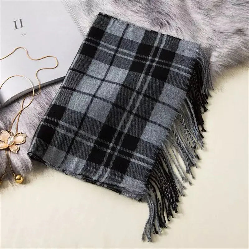 Classic lattice men soft shawl plaid scarves shawl wraps shawl neckerchief headband muffler