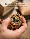 Wooden Stop Watches in Wristwatch Chronograph Auto Date Luminous Hands