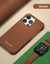 for Magsafe Case for iPhone 13 Pro Max 13 Mini 13Pro Natural Cowhide Lychee Leather Magnetic Luxury Metal Frame Phone Back Cover