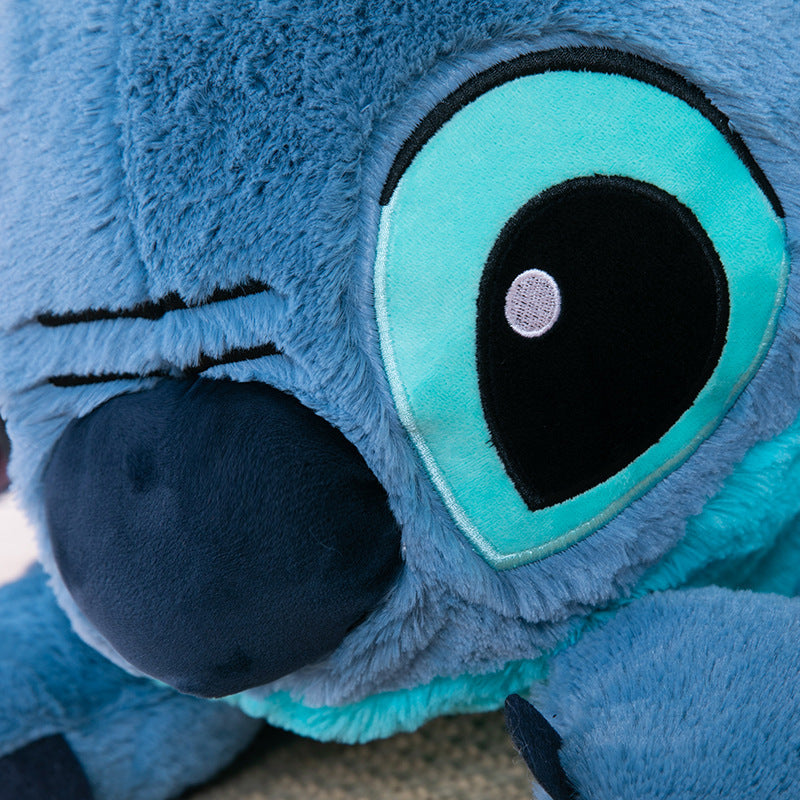 Giant 100cm Disney Stitch Plush Stuffed Doll Blue Kawaii Cartoon Animal Sofa Sleeping Soft Pillow Toys  Girls Birthday Gift