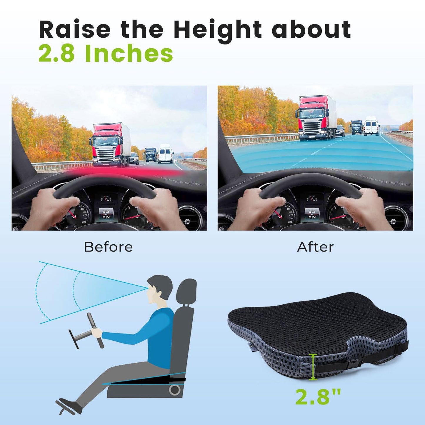 Cushion Non Slip Orthopedic Memory Foam Prostate Cushion for Tailbone Sciaticaback Pain Relief Comfort Chair Car Seat