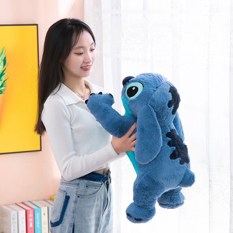 Giant 100cm Disney Stitch Plush Stuffed Doll Blue Kawaii Cartoon Animal Sofa Sleeping Soft Pillow Toys  Girls Birthday Gift