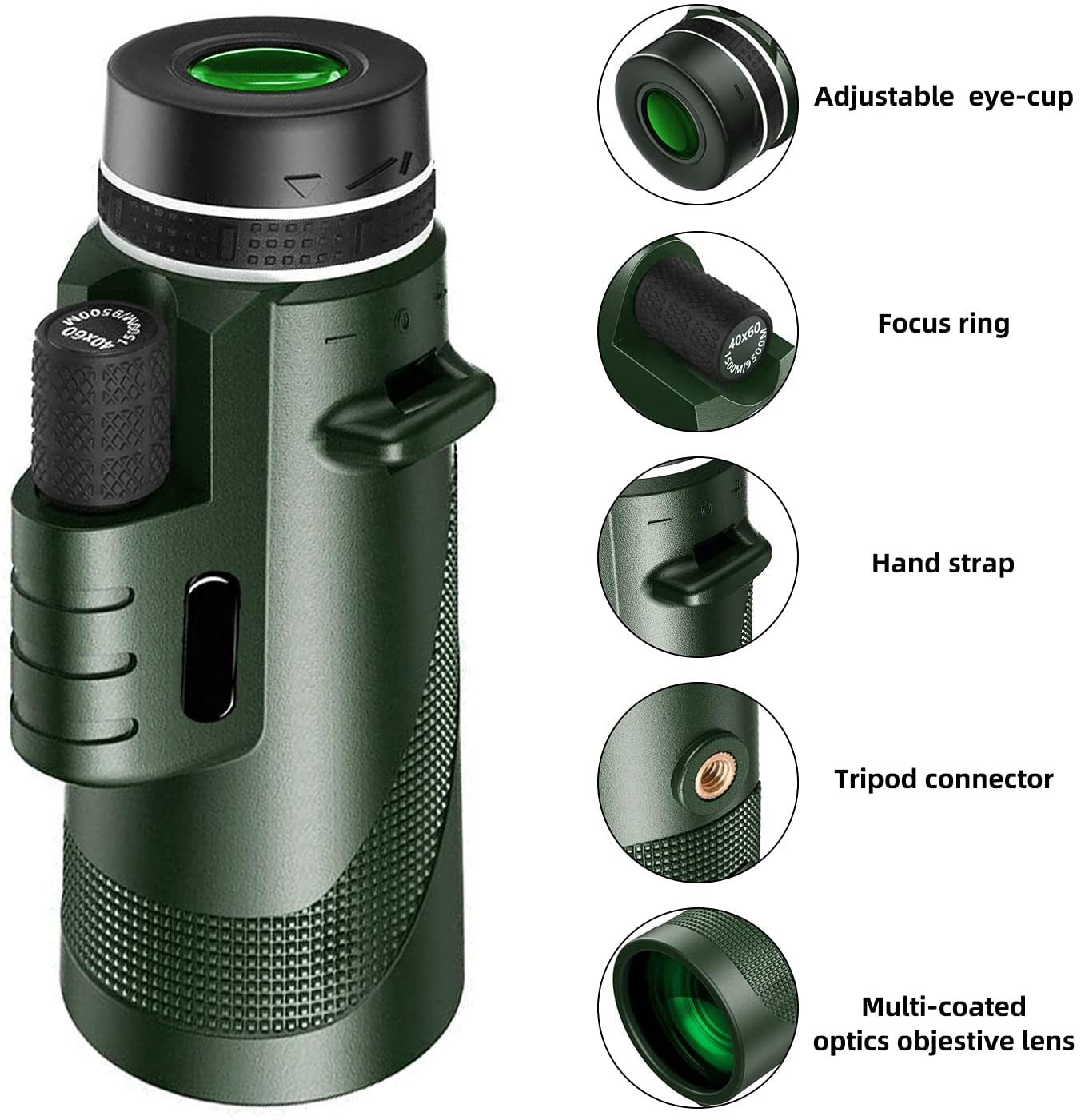 80X100 Hd Monocular Telescope Long Range Zoom Bak4 Prism Telescope with Tripod Phone Clip Hunting Camping Bird Watching Hiking