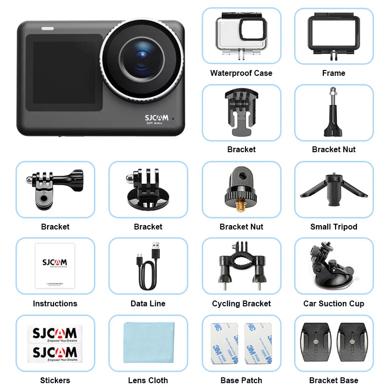4K Action Camera with 2.33 Inch Touch Screen 5G WiFi HDR and 30M Waterproof Housing