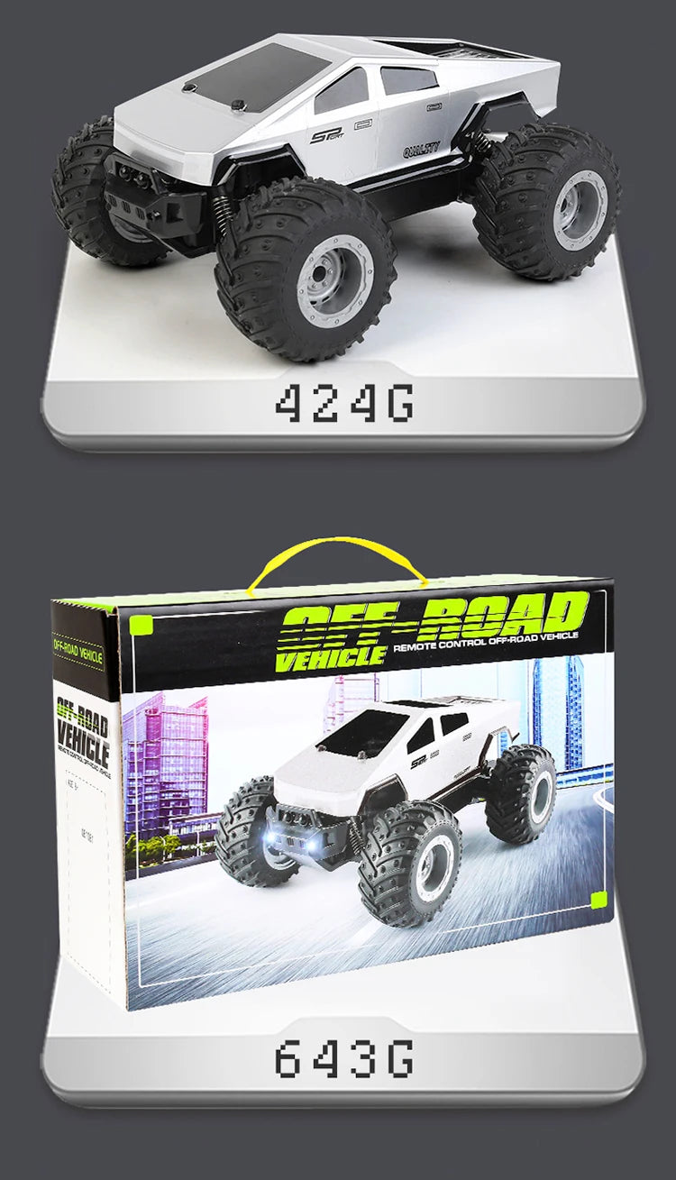 Rc Car Cybertruck Pickup Off-Road RC Vehicle Model With Colorful lamp Remote Control Car Truck Car Toy Gift for s