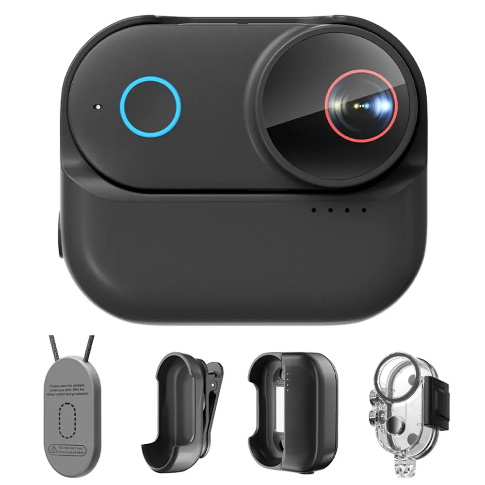 4K WiFi Thumb Action Camera 6-Axis EIS Waterproof Mini Body Cam with Charging Dock