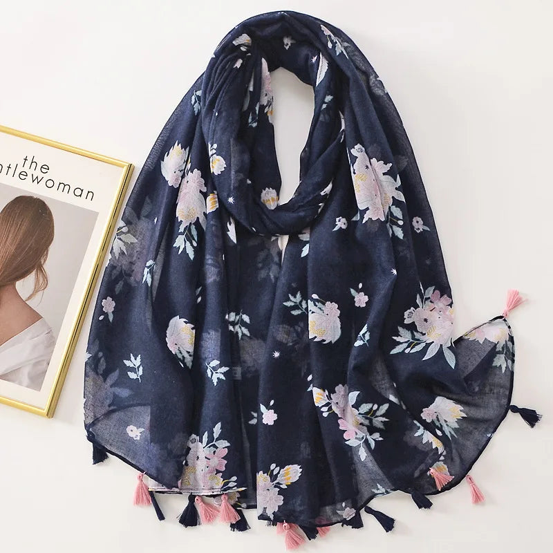 Bandannas Designer Scarf Luxury Scarves Woman Scarf Elegant Women's Shawls For Cotton Veils Bandana Brand