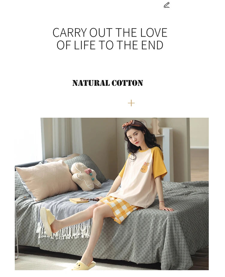 Women’s Winter Corduroy Cotton Pajama Set – Cute, Comfortable, Loose Long Sleeve Loungewear