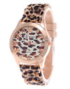 Geneva Watch Leopard Print Silicone Watch Fashion Casual Student Watch Leopard Print Color Quartz