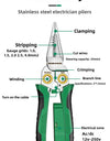 Multifunctional Wire Stripper Electrician's Pliers 8-in-1 Stainless Steel Needle-nose Pliers with Wire Measuring Hand Tools