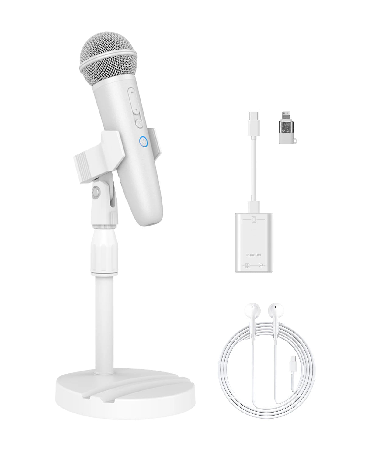 Microphone with Earphone & Mic Stand for Recording and Live Streaming, Wesing, Smule, Starmaker, YouTube, Podcasting & All Apps