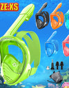 Kids Full Face Snorkel Mask Diving Mask With Detachable Camera Mount Wide View Anti-Fog Anti-Leak Snorkeling Swimming for Child