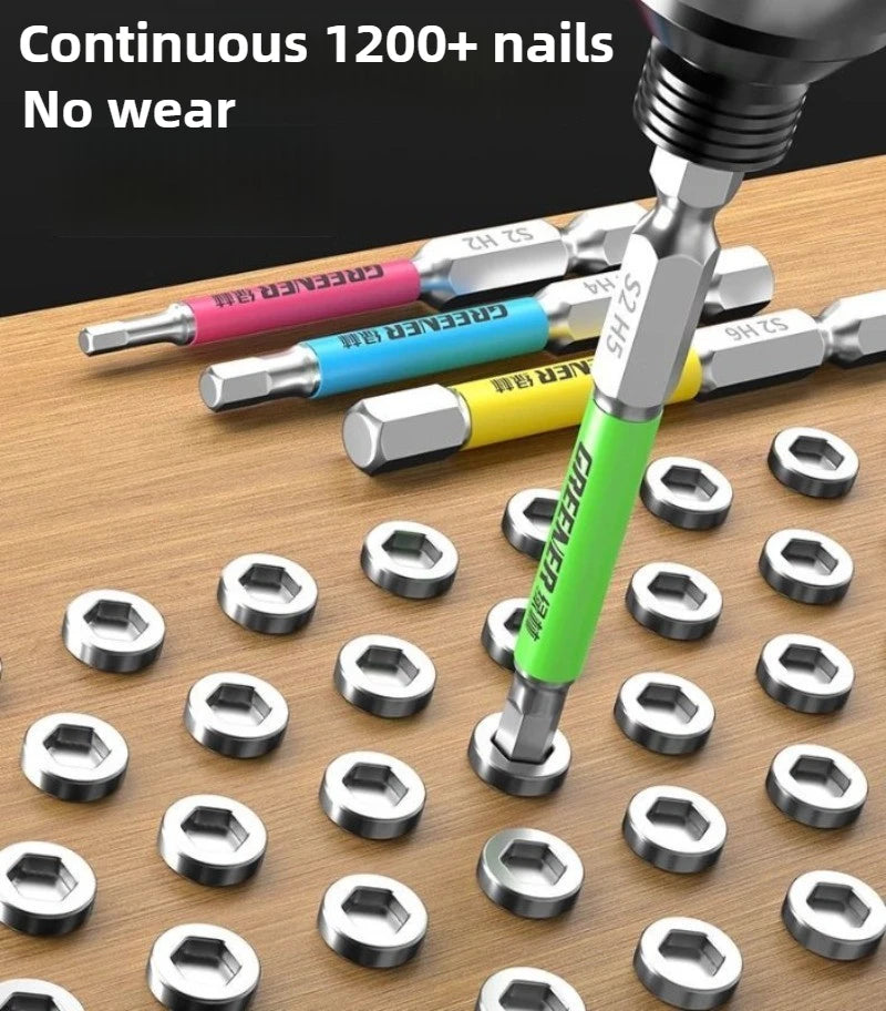 Hexagon socket Bit set Impact Drill Bits, Hex Head Tungsten Steel Screwdriver Bits Suit 1/4 Inch Hexagonal Shank