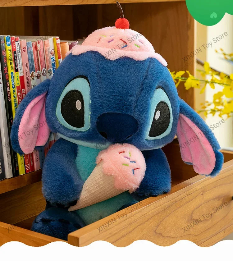 70cm Disney Ice Cream Lilo&Stitch Plush Toys Kawaii Big Size Stitch Stuffed Dolls Soft Pillow Cartoon Anime Kids Birthday Gifts