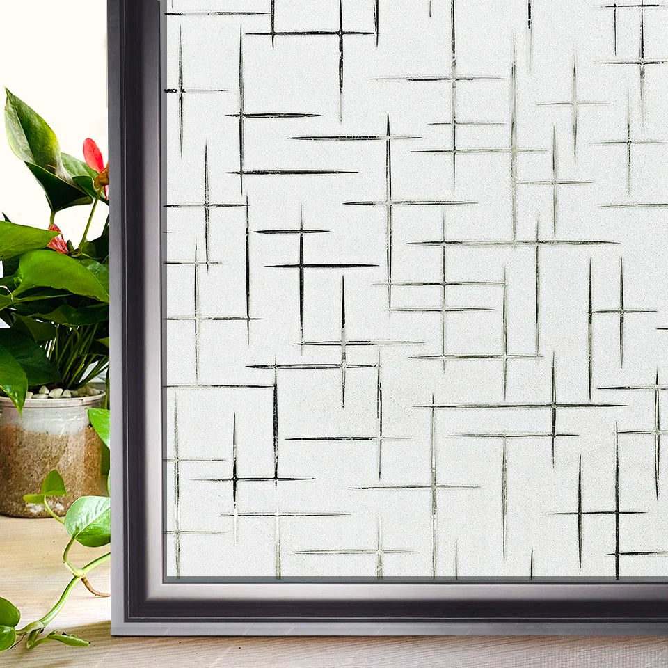 Privacy Window Films No Glue Static Adhesive Glass Film for Decorative Bathroom Living Room Kitchen Rental Apartment Rainbow