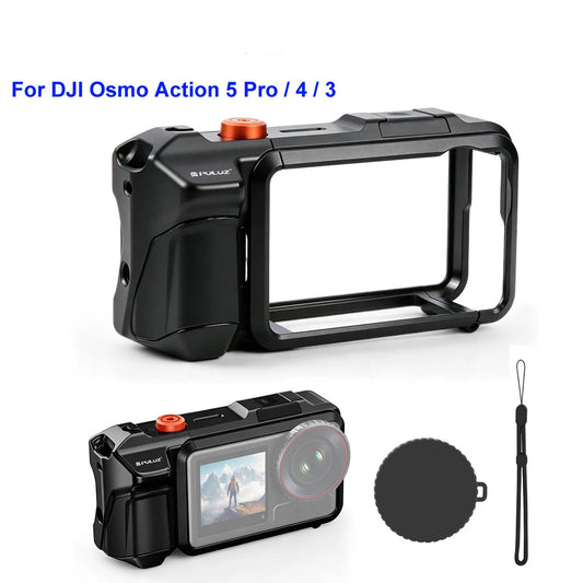 Metal Camera Cage with Handle Grip for DJI Osmo Action Cameras