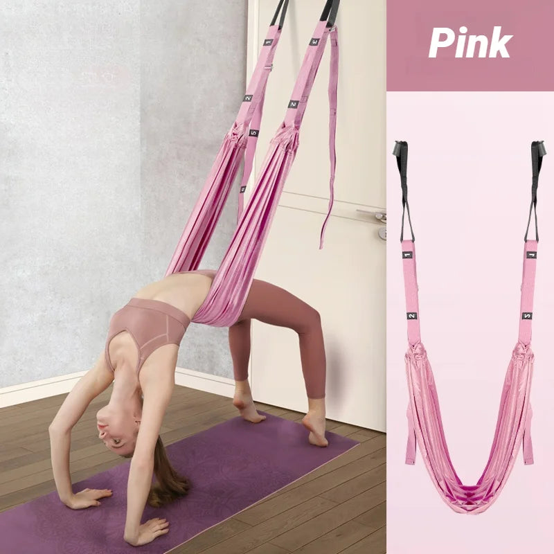 Adjustable Aerial Yoga Strap Pull Rope Women Hammock Stretch Leg Splits Trainer Female Gym Belt Swing Stretching Fitness