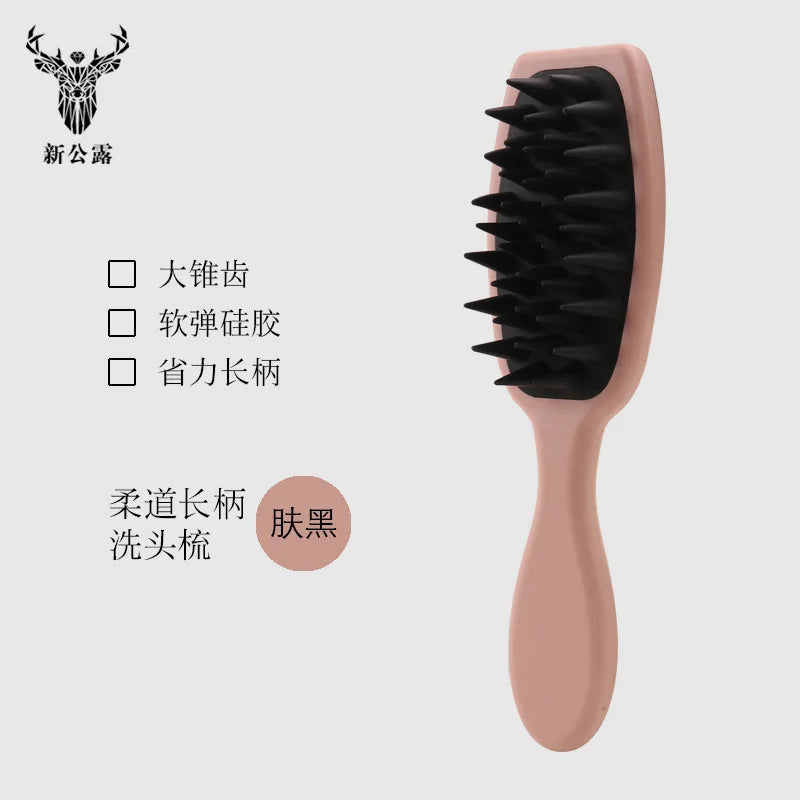 Silicone Shampoo Brush Head Scalp Massage Comb Clean The Scalp Thoroughly Body Massage Brush Bath Brush Salon Hairdressing Tool