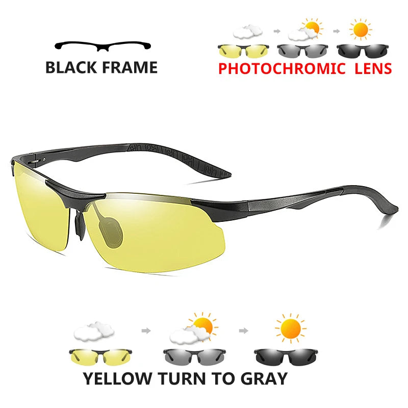 Aluminum Photochromic Polarized UV400 Mirror Driving Sunglasses for Men Women