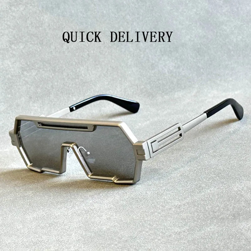 Steampunk Sunglasses For Men Vintage Designer Punk Fashion Glasses Retro One-Pieces Gafas De Sol Hombre Lunette De Soleil Homme