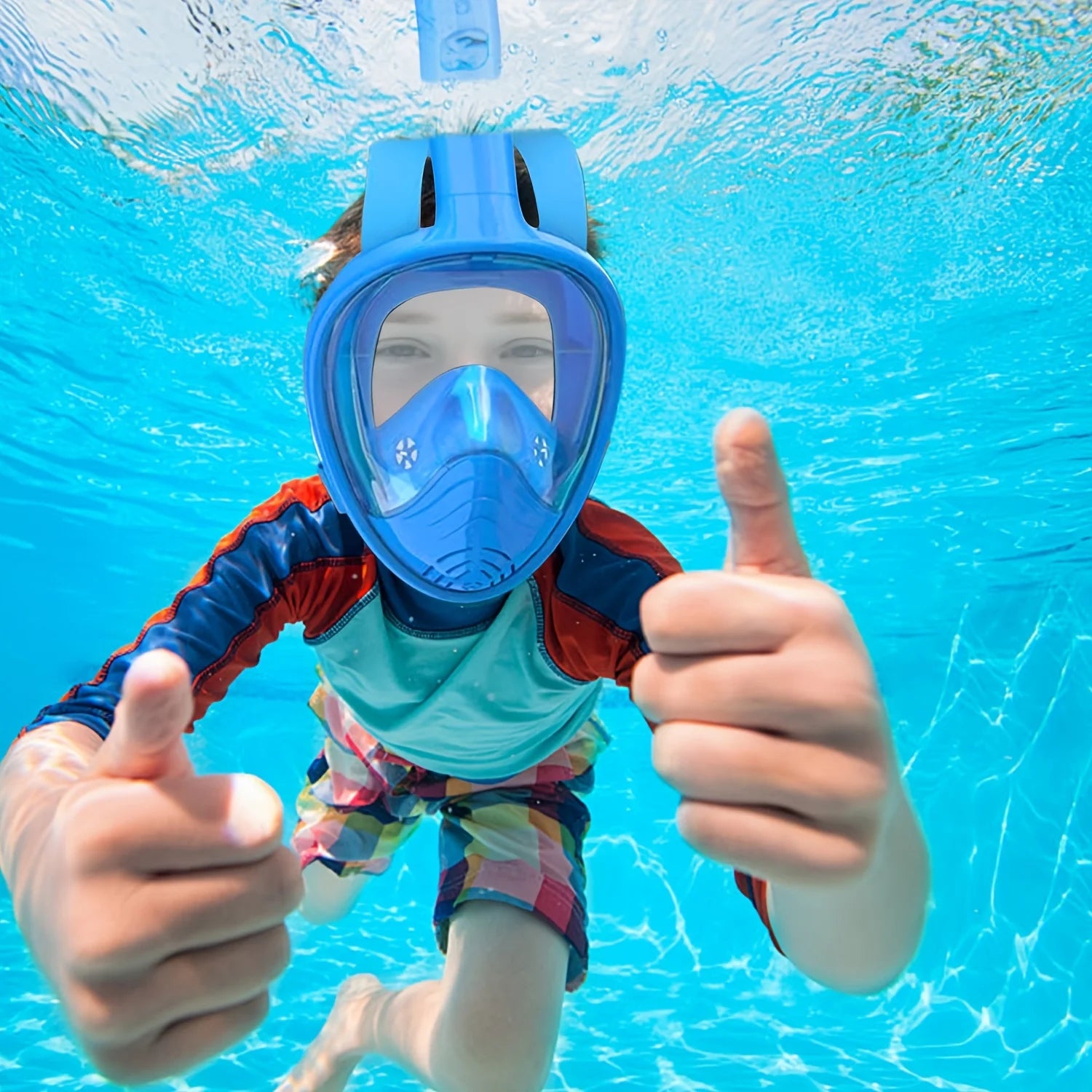 Snorkel Mask  Anti-Fog Leak-Proof Soft Silicone Design Easy to Wear Diving Mask Underwater Scuba Full Face  360° Panoramic