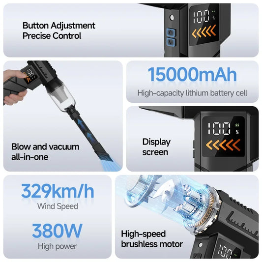 2800000 RPM Turbo Jet Air Blower Cordless Air Duster With Emergency Power Supply