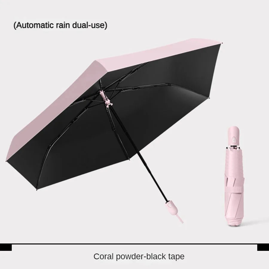 Ultra lightweight and portable automatic umbrella for women, suitable for both weather and sun protection