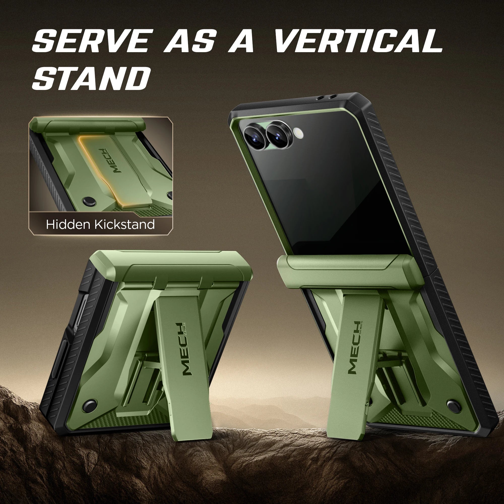 For Samsung Galaxy Z Flip 7 Case with Kickstand Hinge Protection Cover Built-in Privacy Screen Protector Phone Case & Belt-Clip