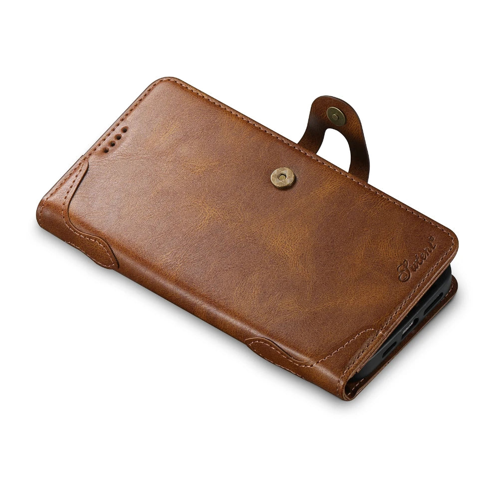 Flip Leather Wallet Phone Case for iPhone 16 15 Pro Max 14 Plus with  Card Slot Holder Cover