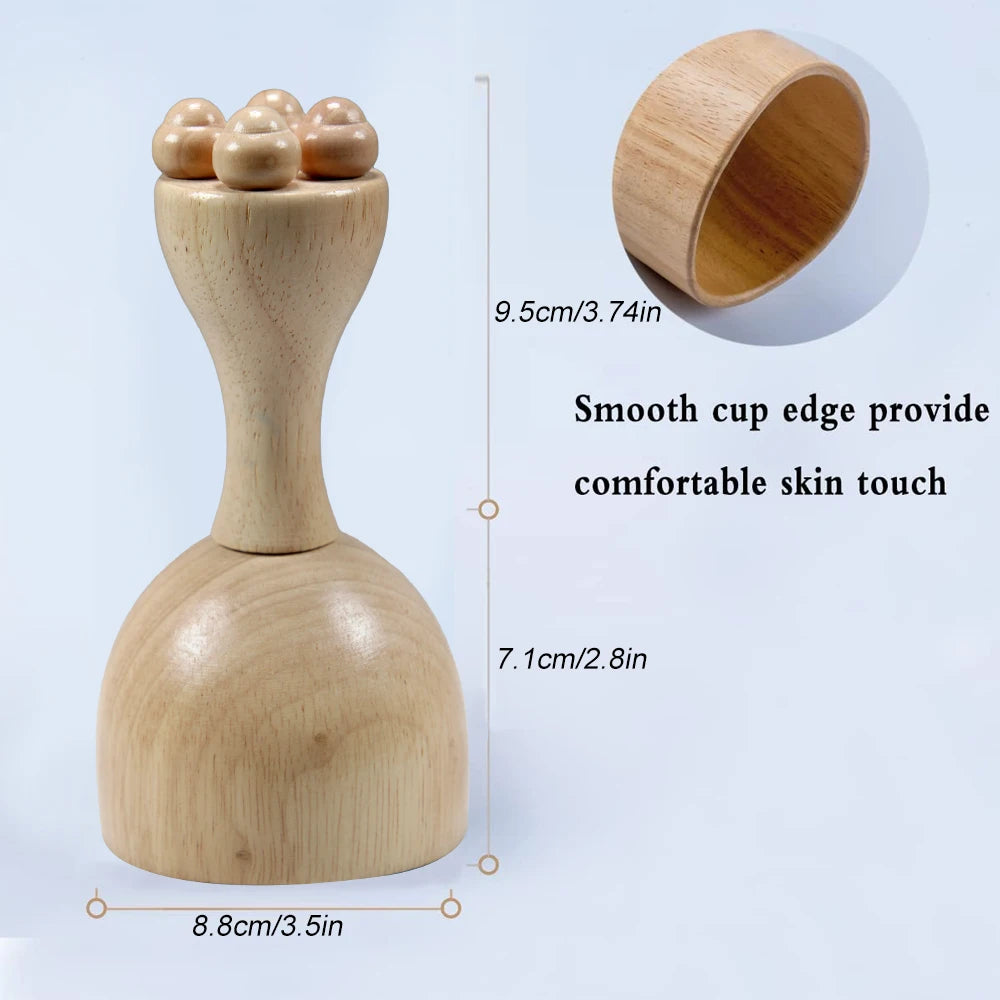 FITPERT Wood Therapy Cup, Wood Therapy Massage Tools for Body Shaping,Body Sculpting Tool Lymphatic Drainage Cellulite Reduction